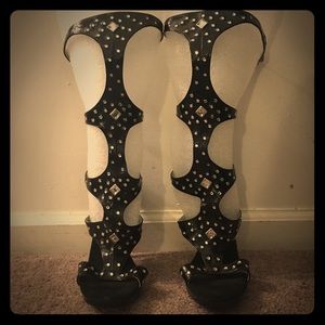 Strappy Rhinestone Heels